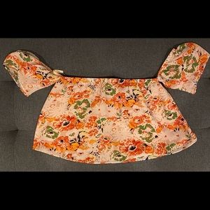 Off shoulder Cropped Floral Top